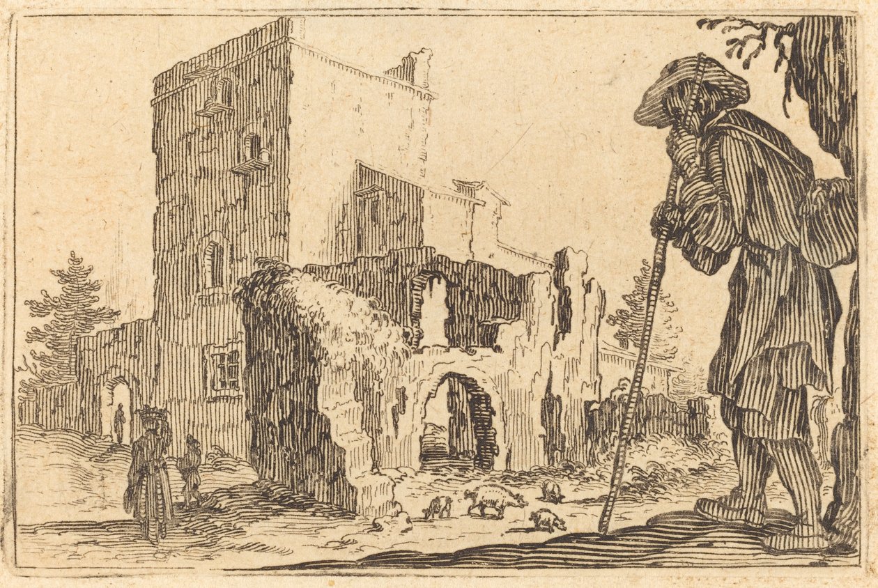 Shepherd and Ruins, c. 1622. od Jacques Callot