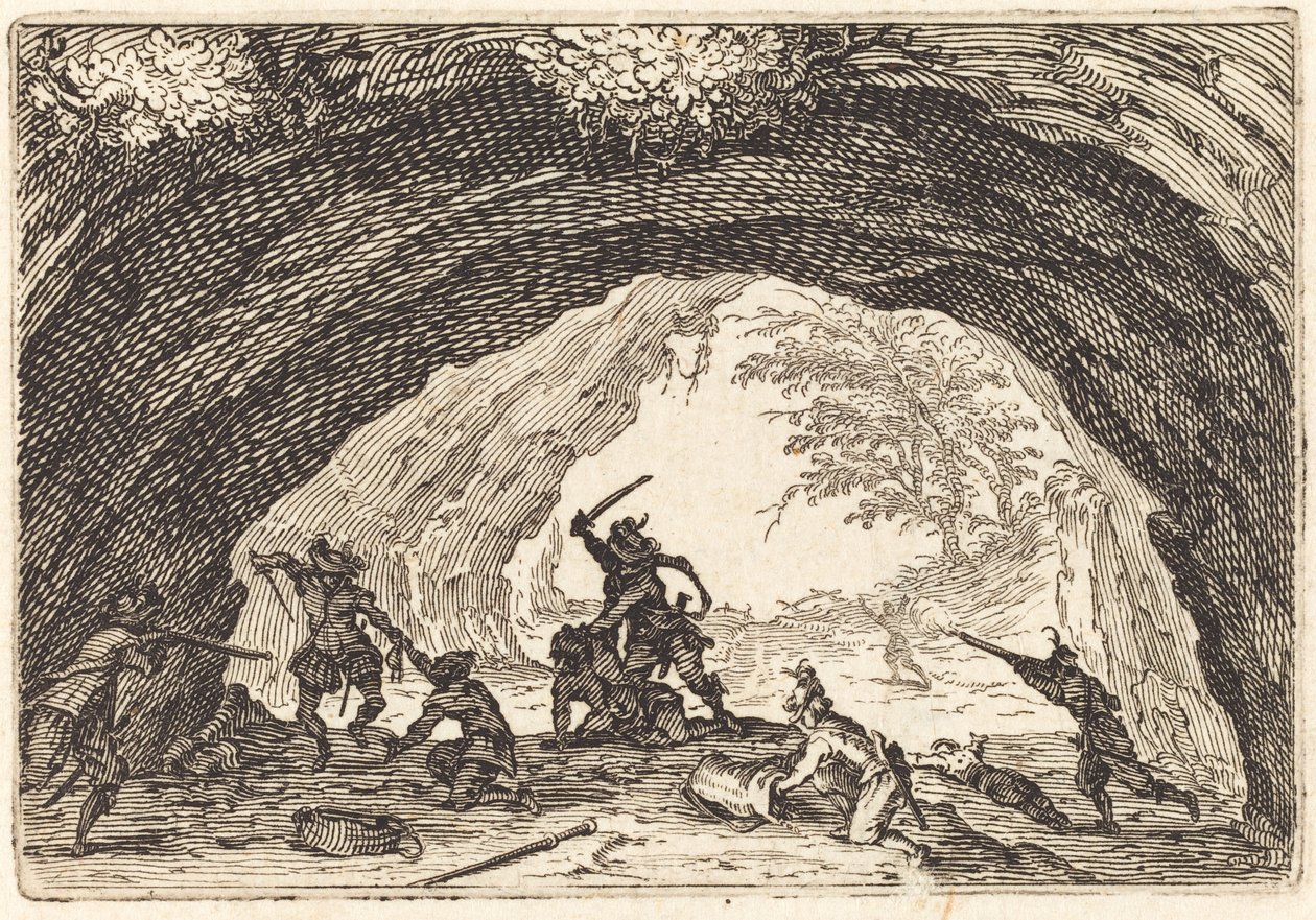 Vojáci útočící na lupiče, c. 1622. od Jacques Callot