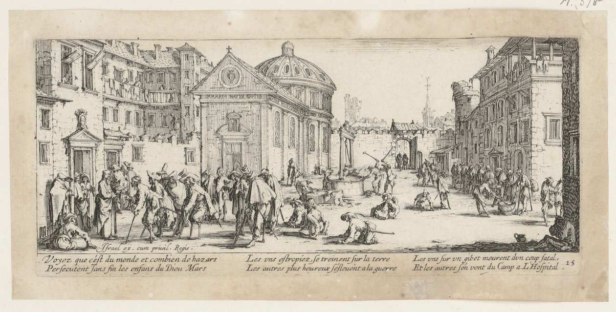 Nemocnice, list 15 ze série „Hrůzy války“ od Jacques Callot