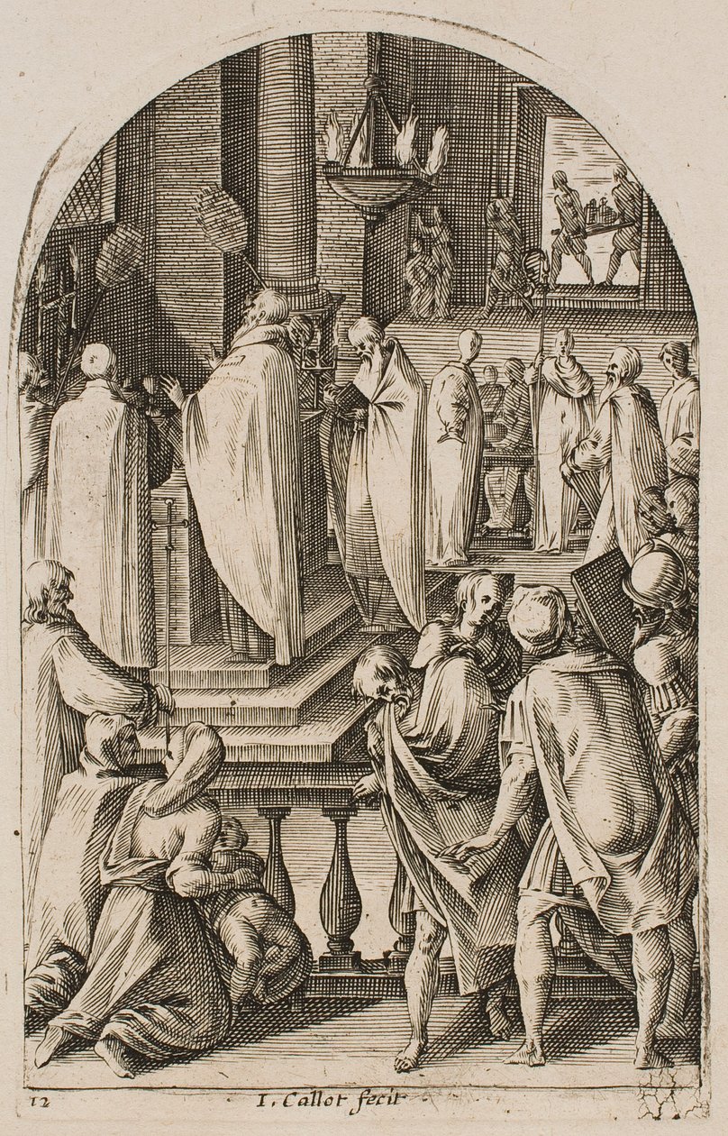 Svatý Basil slaví oběť mše, ze série „Obrazy Říma“ od Jacques Callot