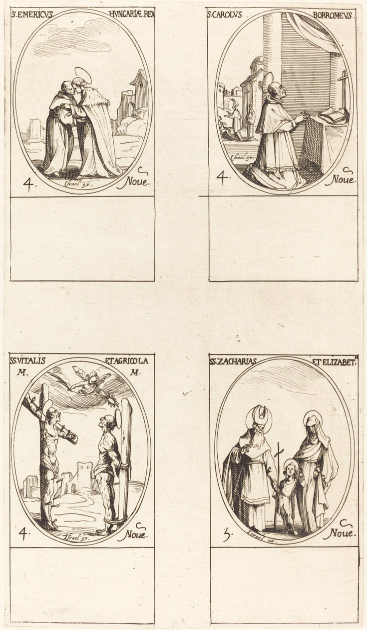 St. Emeric; Svatý Karel Boromejský; St. Vitalis & Agricola; Sts. Zachary & Elizabeth od Jacques Callot