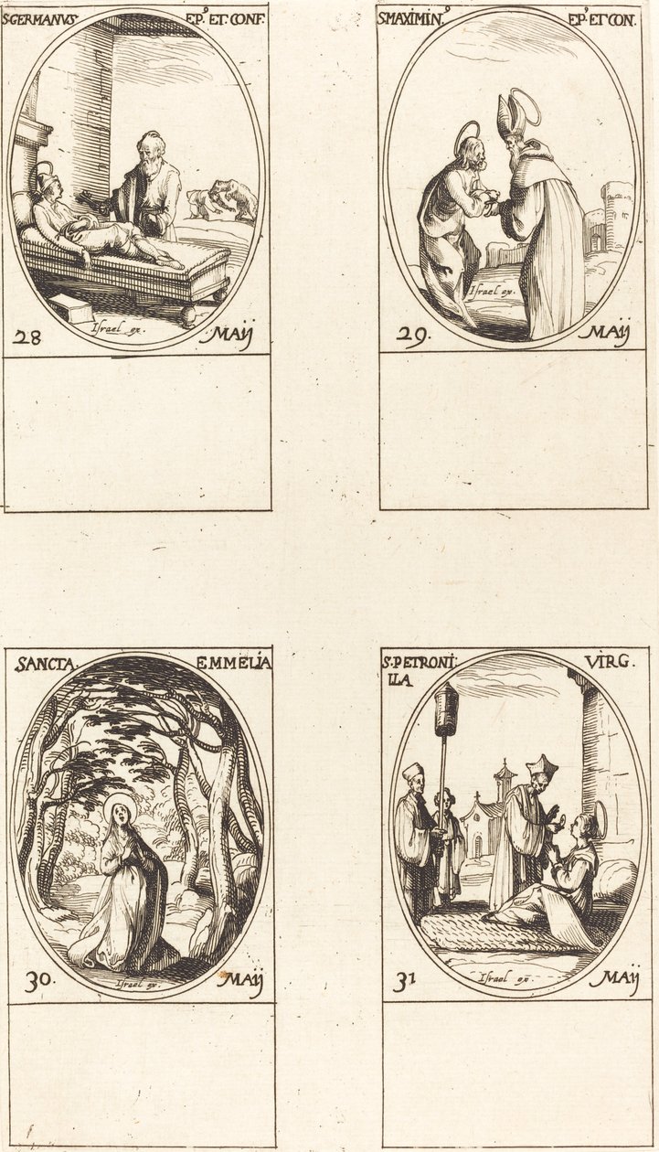 Svatý. Germanus z Paříže; Svatý. Maximinus; Svatý. Emmelia; Svatý. Petronilla od Jacques Callot