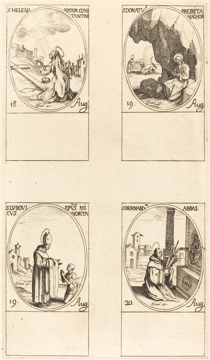 Svatá Helena; Svatý Donátus; sv. Ludovikus, biskup; Svatý Bernard od Jacques Callot
