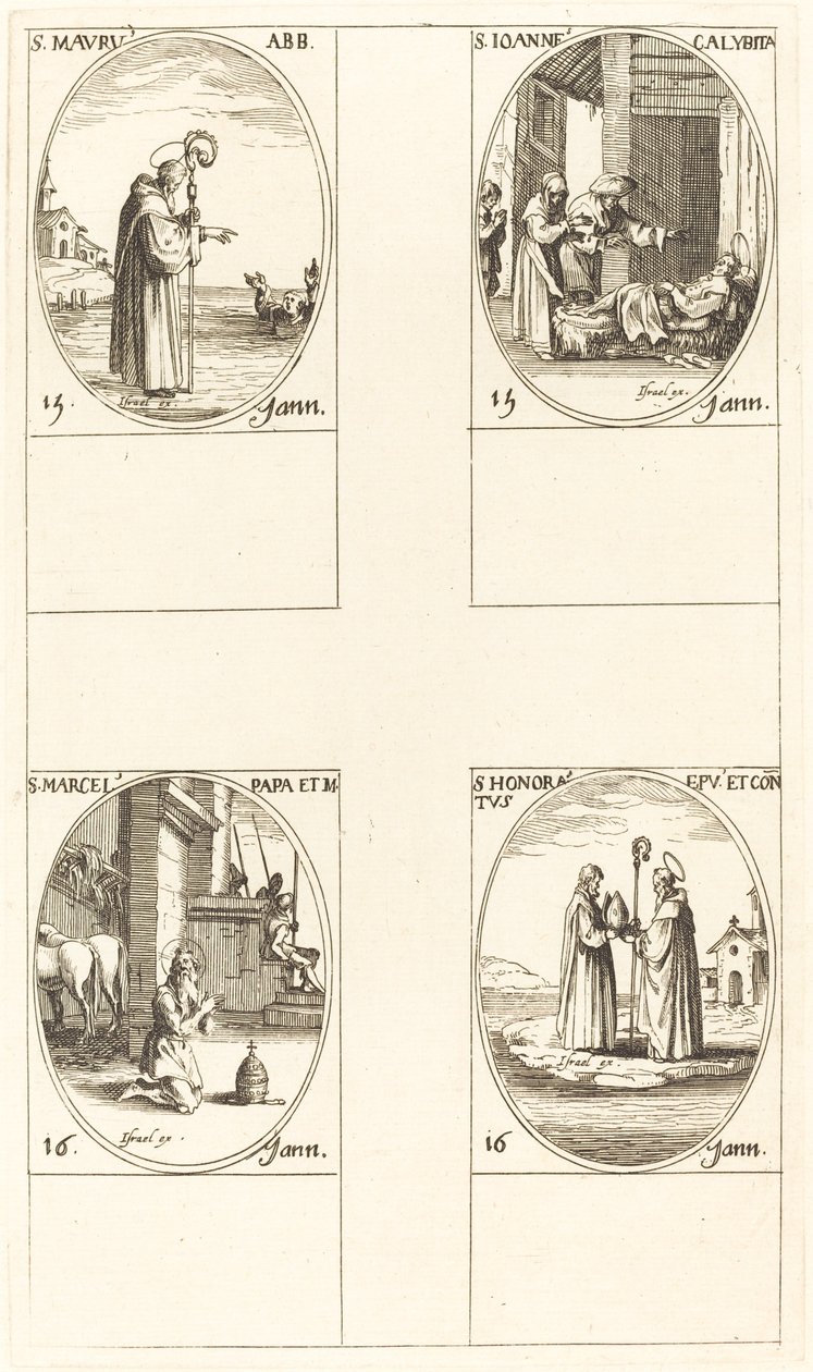 Svatý. Vřesoviště; Svatý. John Calybite; Svatý. Marcellus; Svatý. Ctěný od Jacques Callot