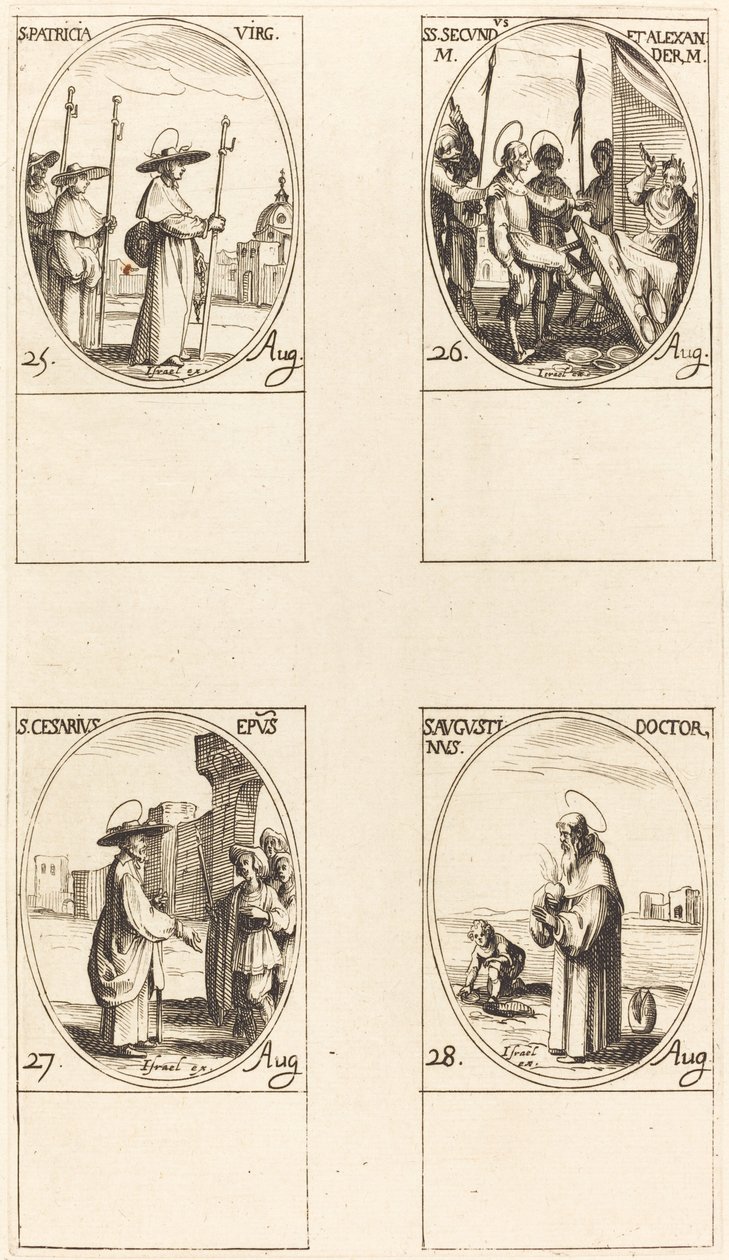 Svatý Patricie, sv. Druhý a Alexandr Caesarius Augustina od Jacques Callot