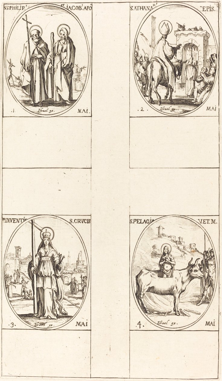 Svatý Filip a Jakub Menší, apoštolové; Svatý Atanáš; Vynález kříže; od Jacques Callot
