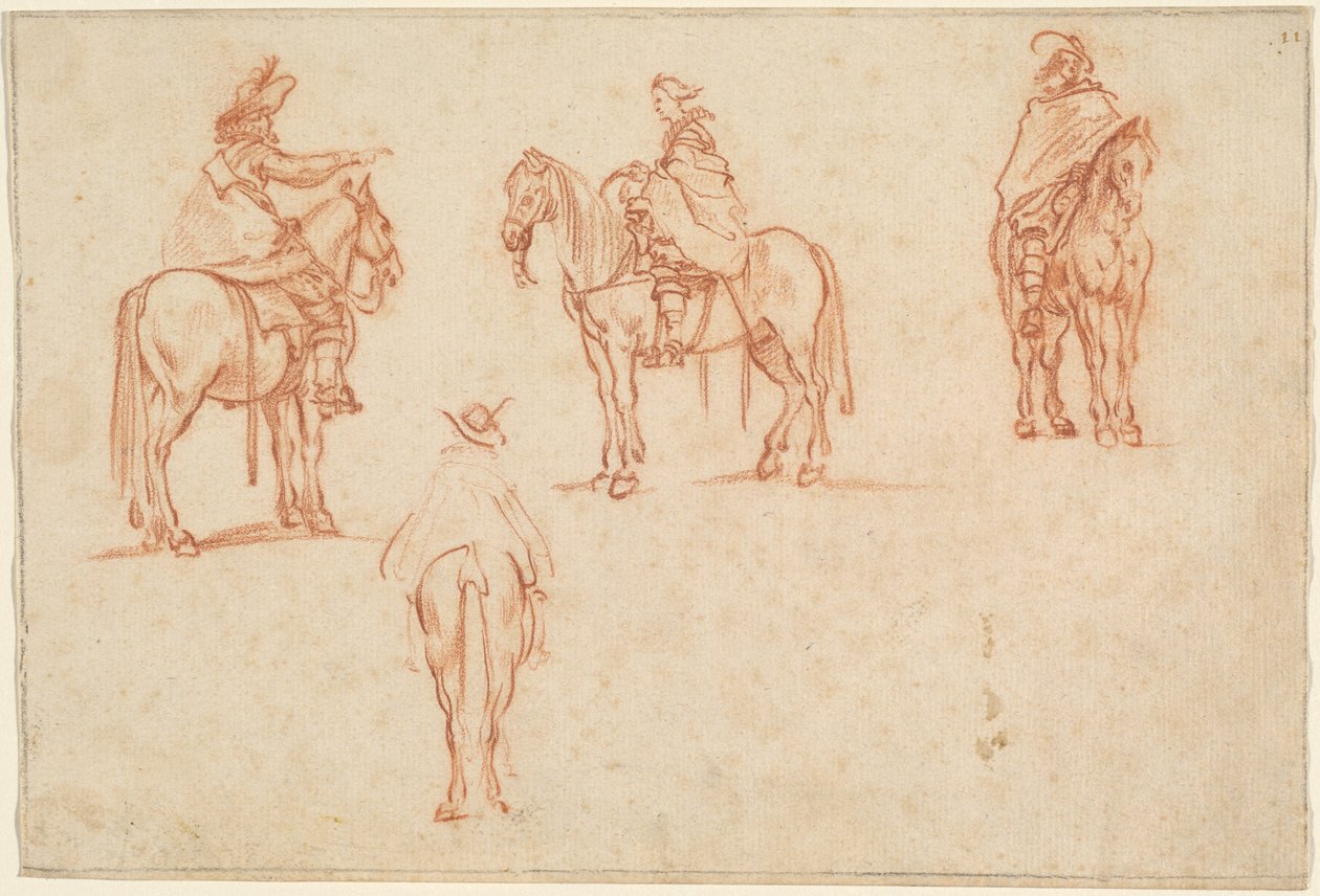 Studie čtyř jezdců od Jacques Callot