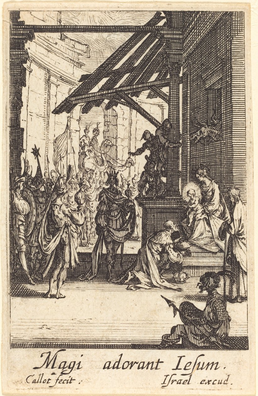 Klanění tří králů v roce 1630 nebo později. od Jacques Callot