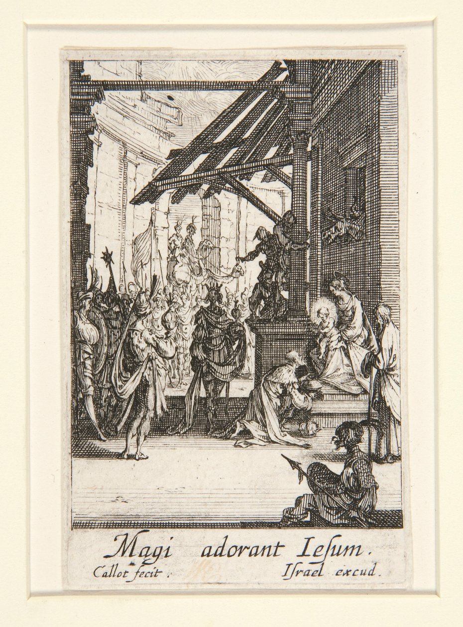 Klanění tří králů, no. 8 ze Života Panny od Jacques Callot