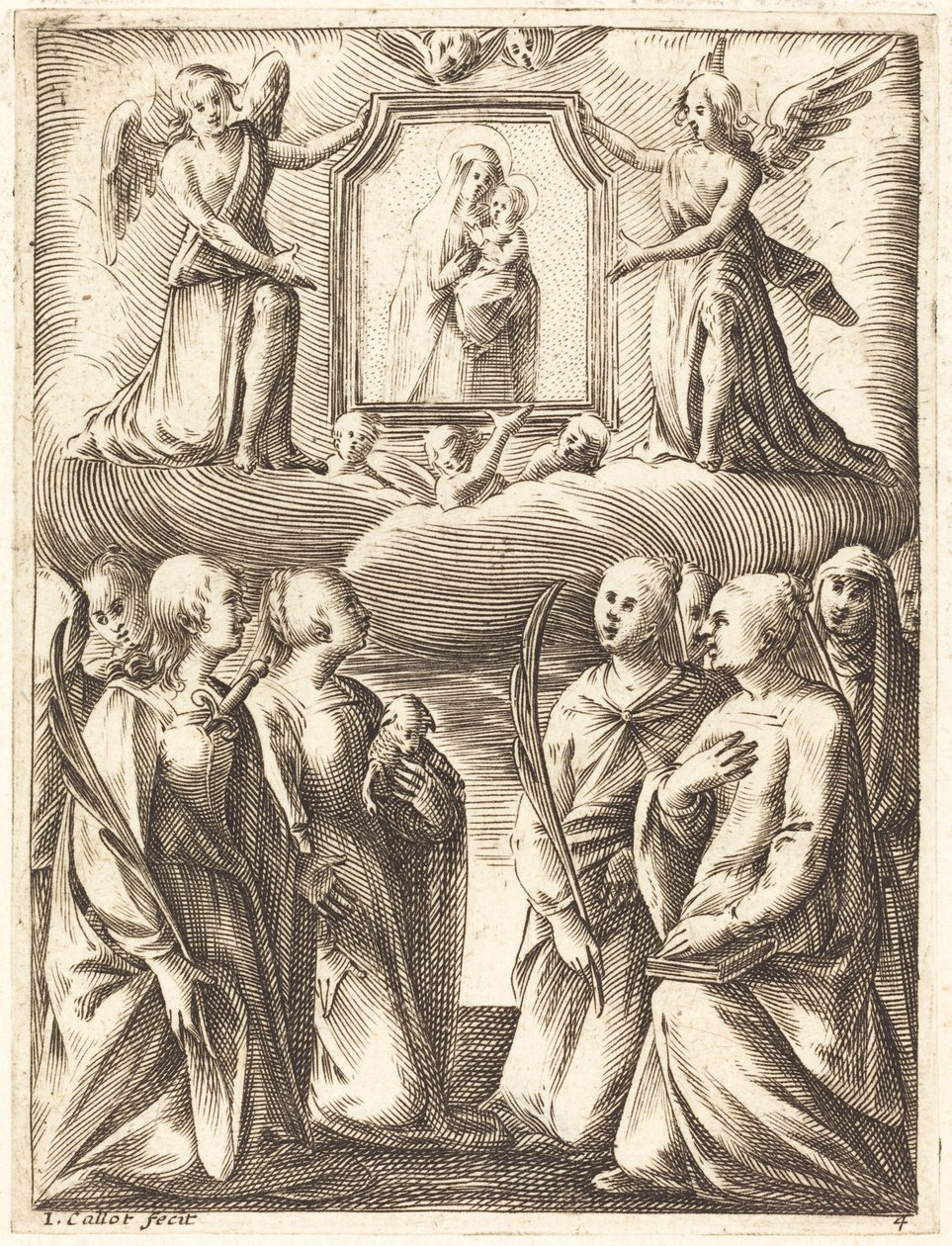 Klanění Panny Marie s dítětem od Jacques Callot