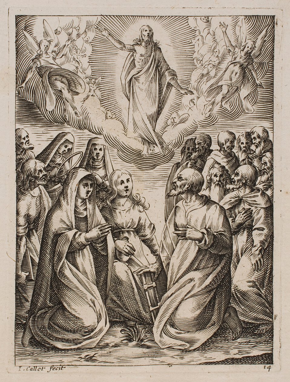 Nanebevstoupení Ježíše, ze série „Obrazy Říma“ od Jacques Callot