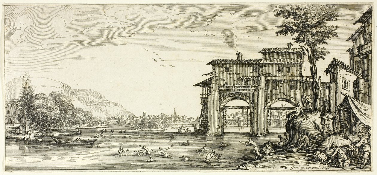 The Bathers, z různých scén navržených ve Florencii od Jacques Callot