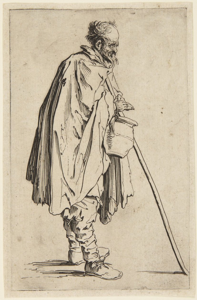 Žebrák s ohřívačem nohou od Jacques Callot