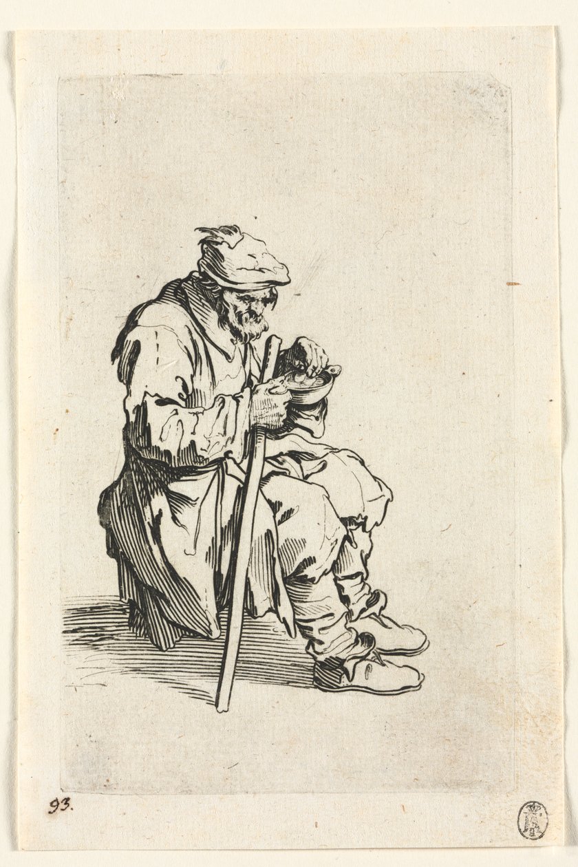 The Beggars: Beggar Sitting Down and Eating   1311086   cs       czech Successfully Translated  Original: The Bathers, plate 15: It is her again, a pretty fashion, Madame Coquardeau! Translat: The Bathers, plate 15: It is her again, a pretty fashion, Madam od Jacques Callot