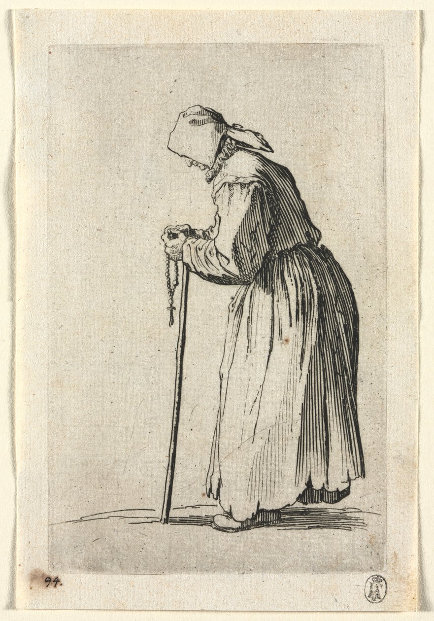 The Beggars: Žebrák u růžence, c. 1623. od Jacques Callot
