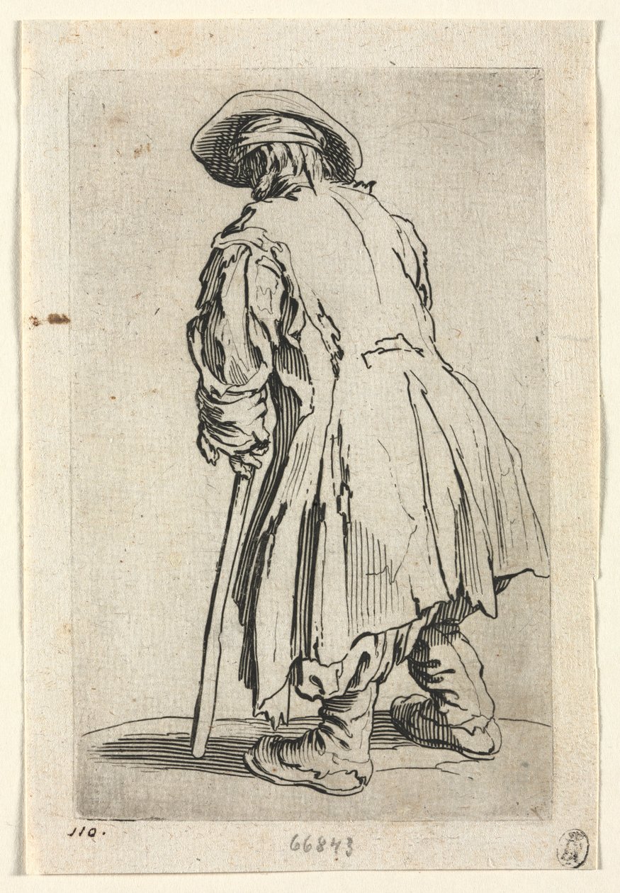 The Beggars: Starý žebrák o jedné berli, c. 1623. od Jacques Callot