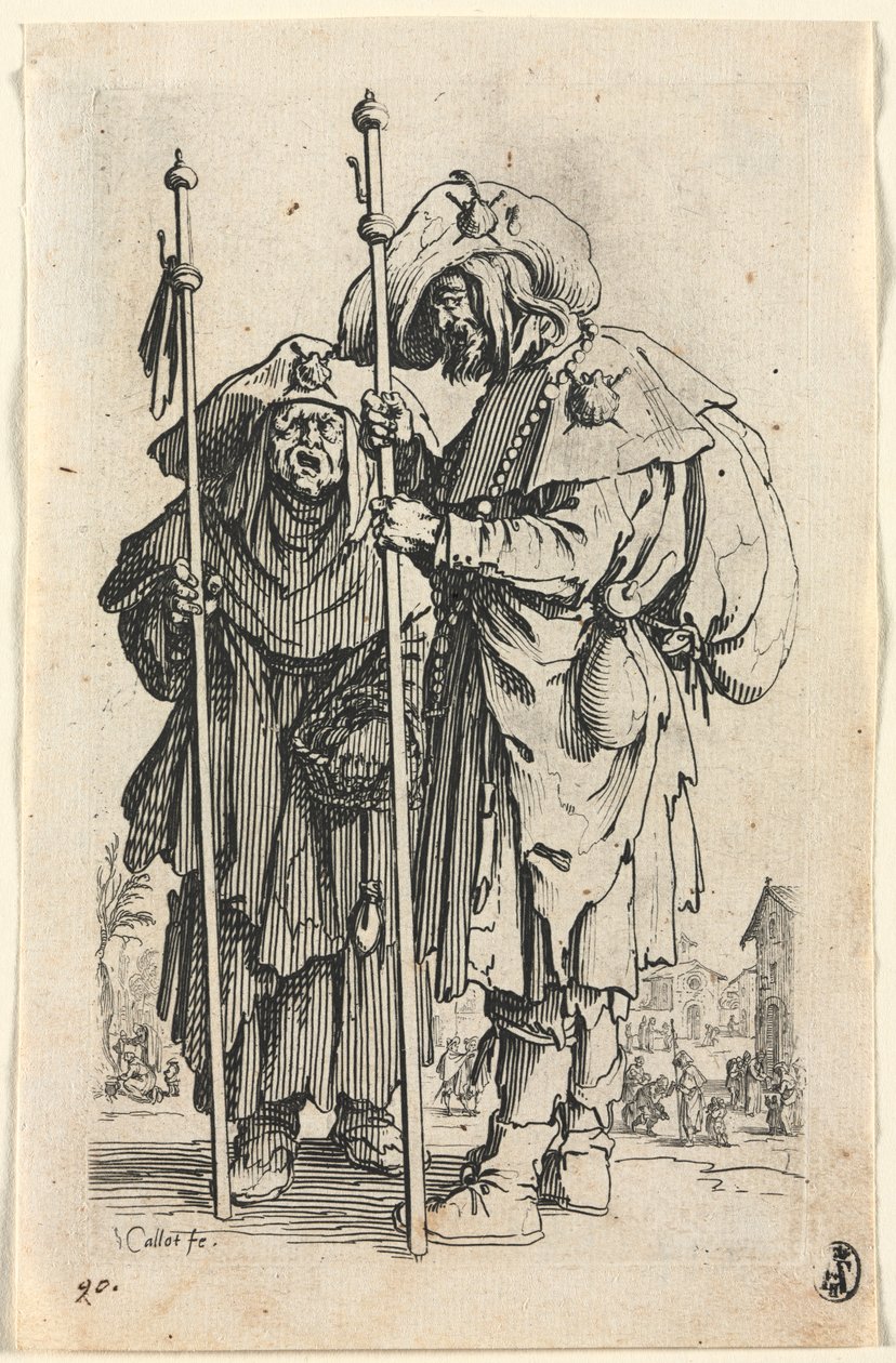 Žebráci: Dva poutníci od Jacques Callot