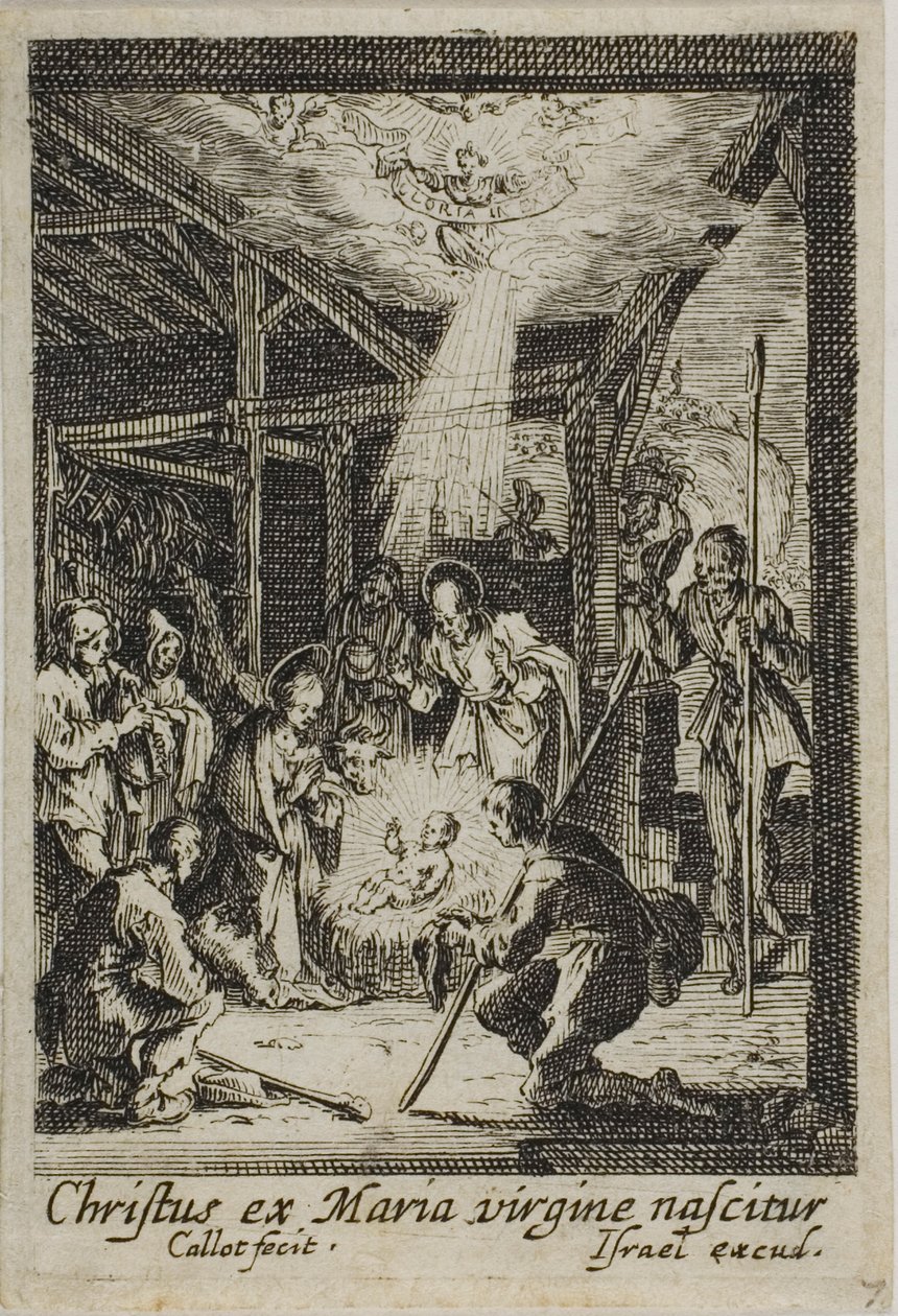 Narození Ježíše z knihy Život Panny Marie od Jacques Callot