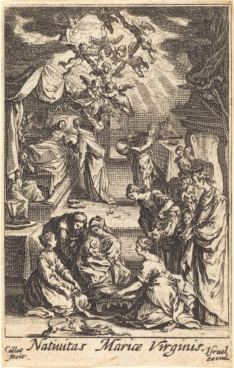 Narození Panny Marie, v roce 1630 nebo později. od Jacques Callot