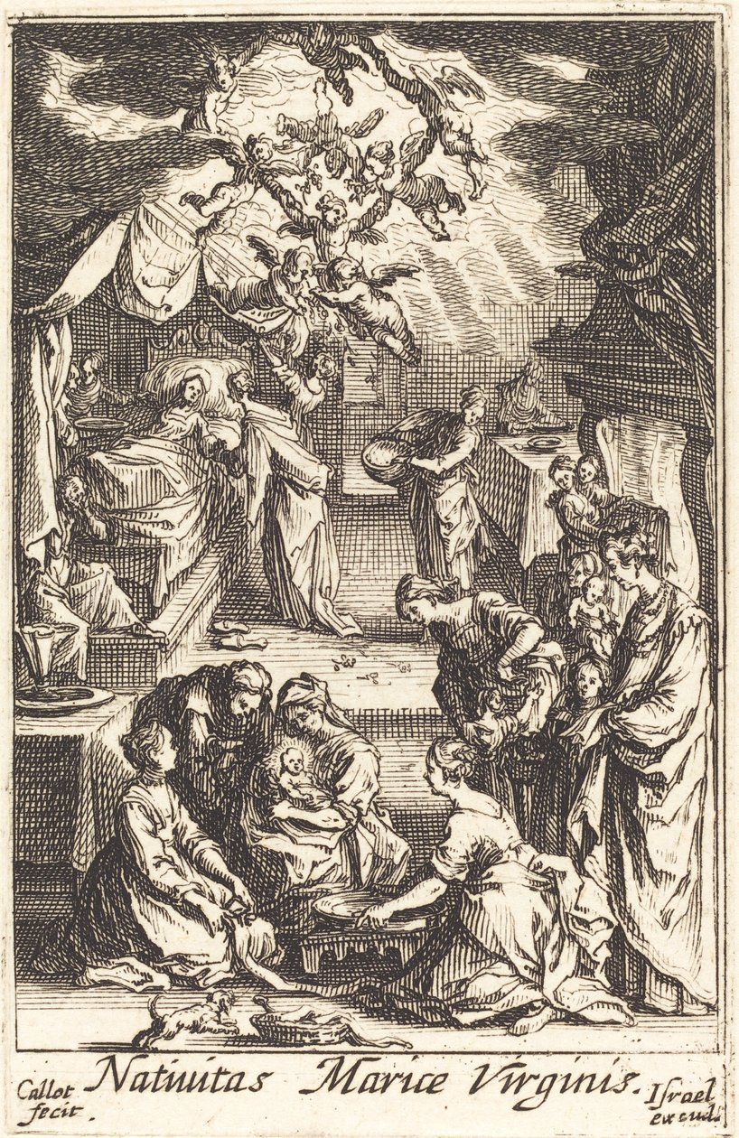 Narození Panny Marie, v roce 1630 nebo později. od Jacques Callot