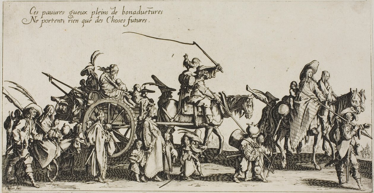 The Bohemians Marching: The Rear Guard, from The Bohemians od Jacques Callot