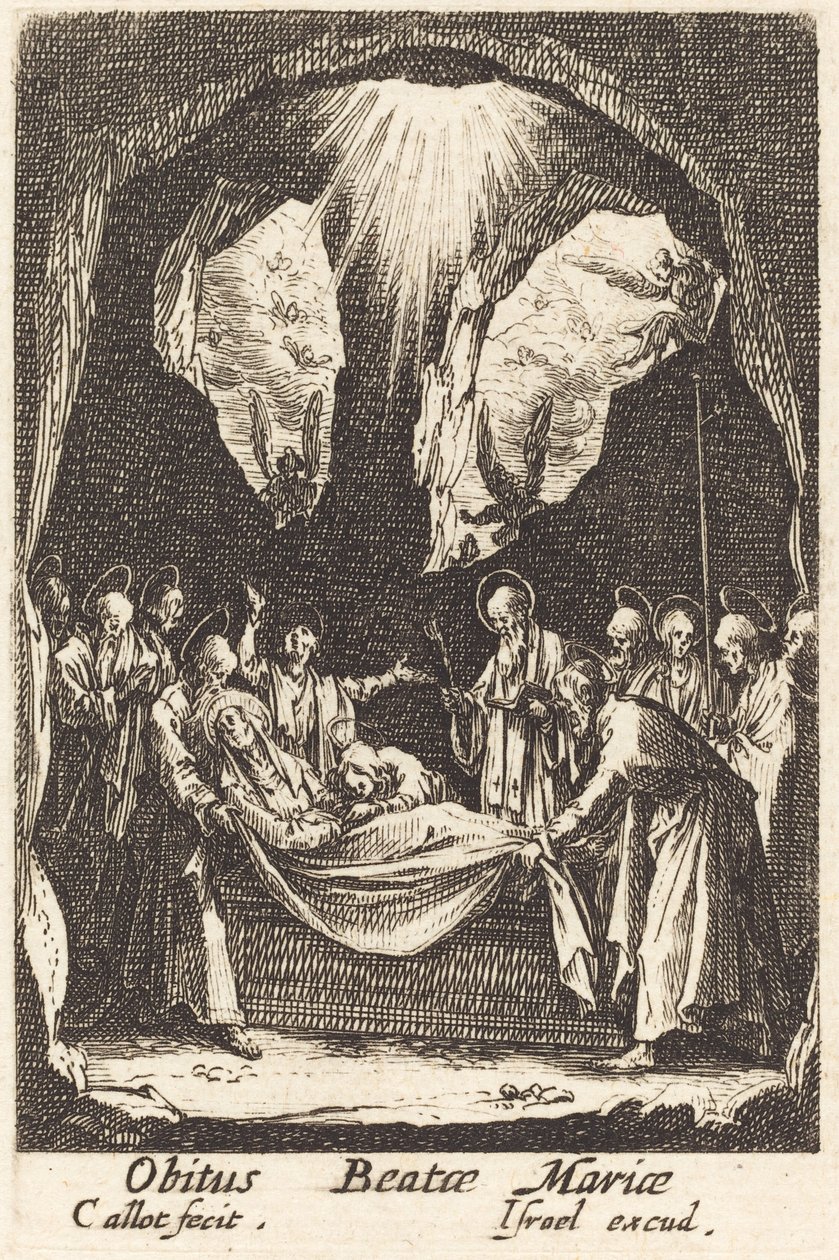 Pohřeb Panny Marie v roce 1630 nebo později. od Jacques Callot
