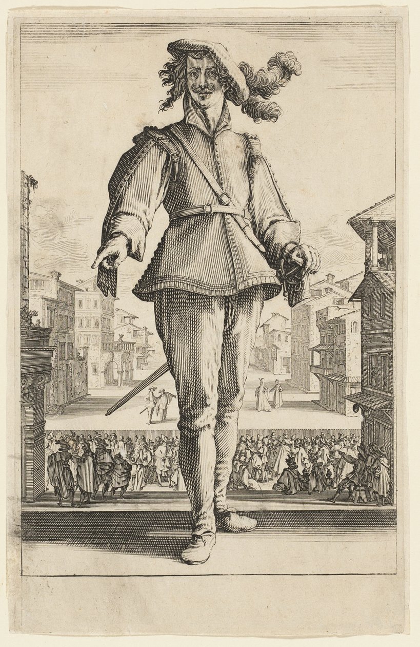 Kapitán aneb Milenec ze Tří italských komiků od Jacques Callot