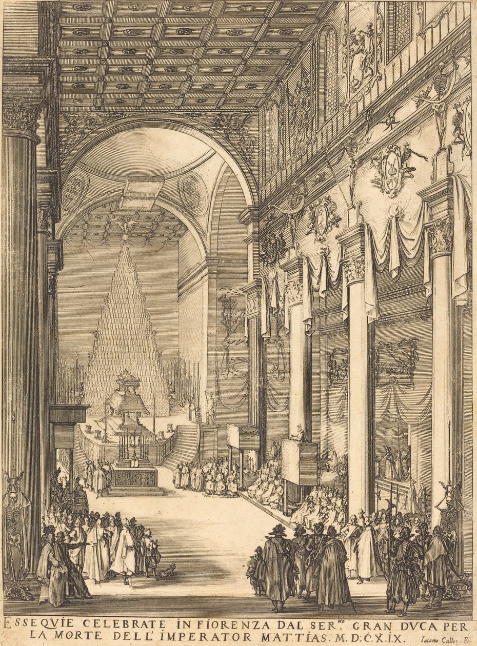 Katafalk císaře Matyáše od Jacques Callot