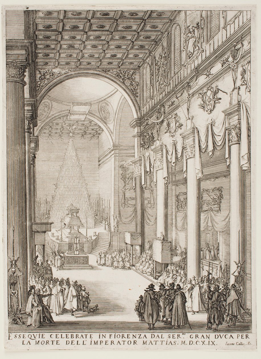 Katafalk císaře Matyáše od Jacques Callot
