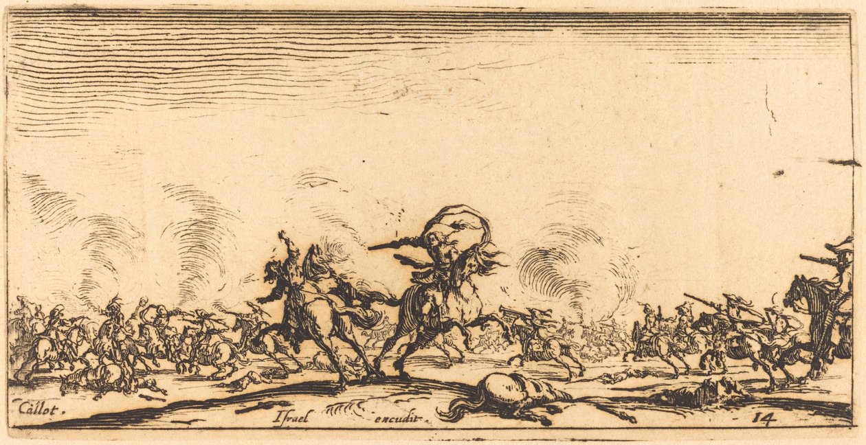Kavalerie boj s pistolemi, c. 16321634. od Jacques Callot