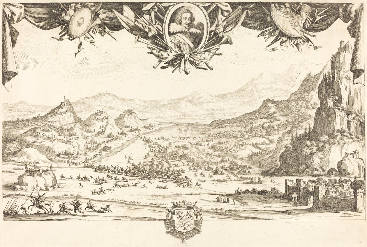 Boj o Aviglianu v roce 1631 nebo později. od Jacques Callot