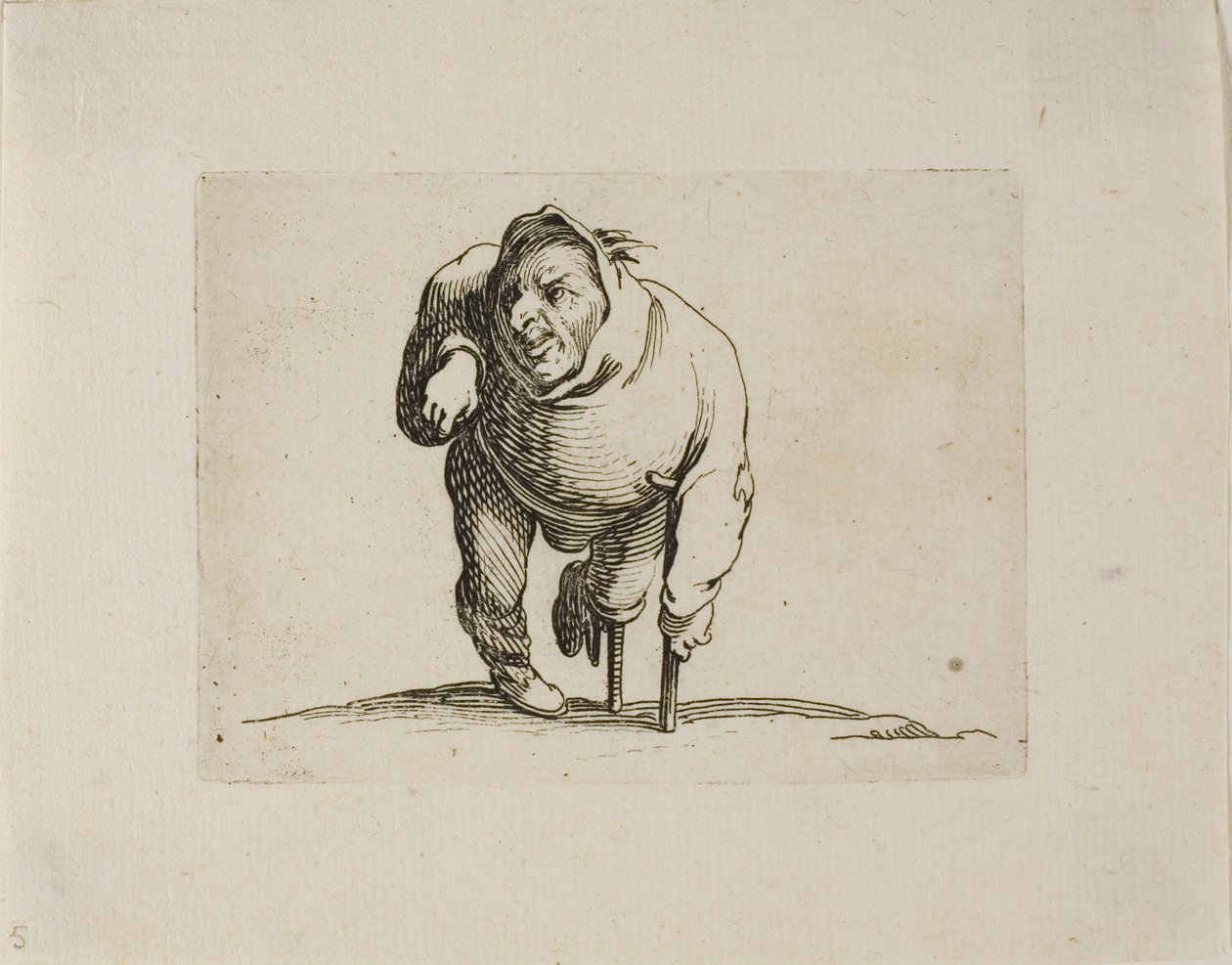 Mrzák s berlí a dřevěnou nohou od Varie Figure Gobbi od Jacques Callot