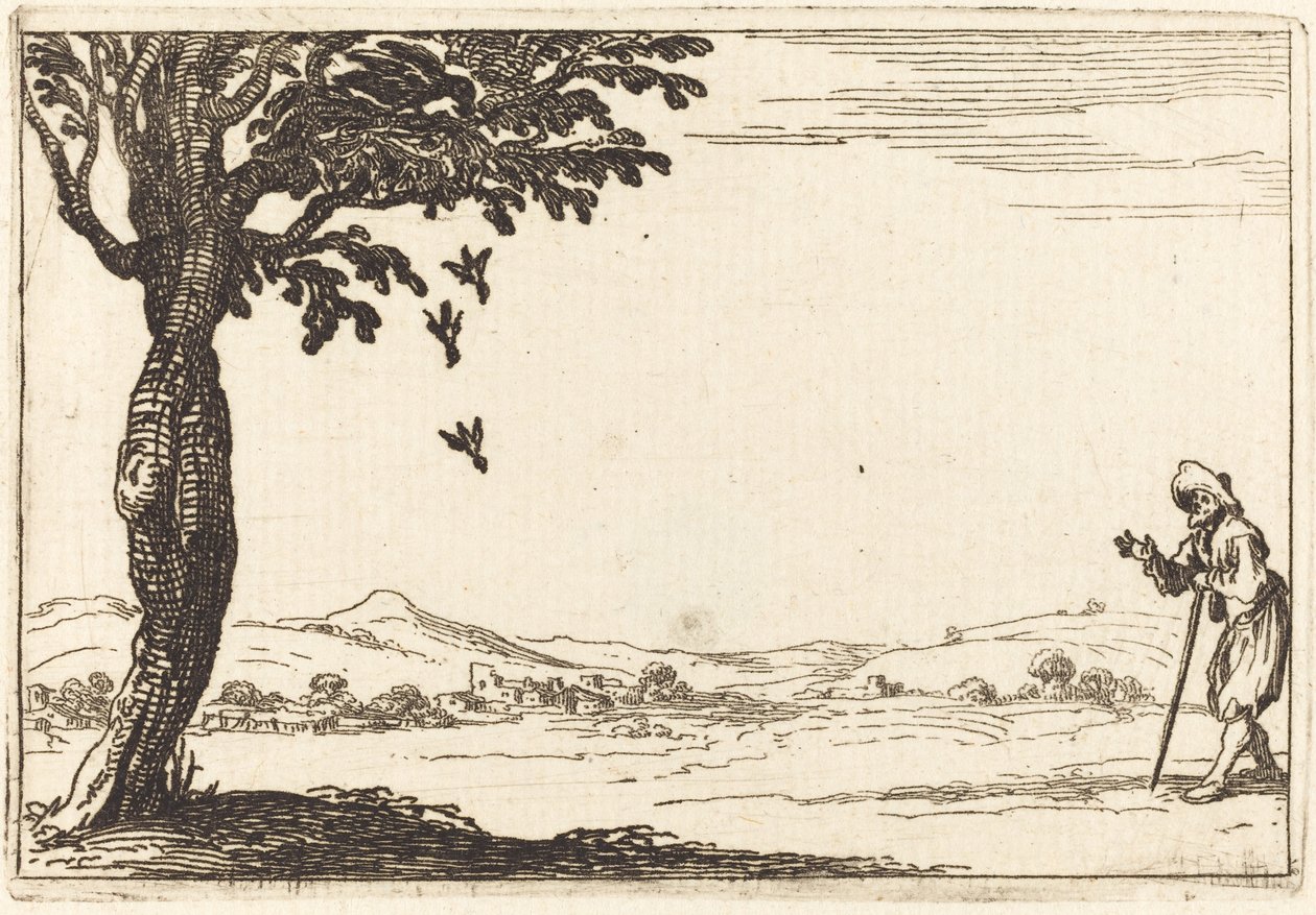 Vrána a její mládě od Jacques Callot