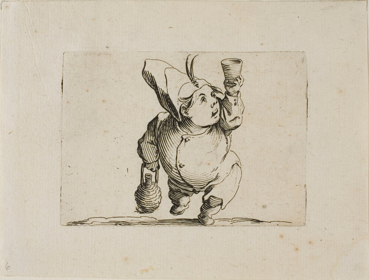 Piják viděný zepředu, z Varie Figure Gobbi od Jacques Callot