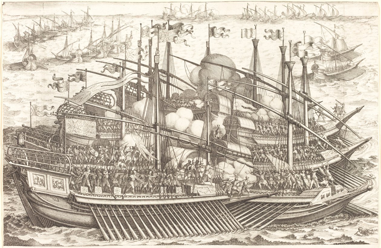 První námořní bitva od Jacques Callot