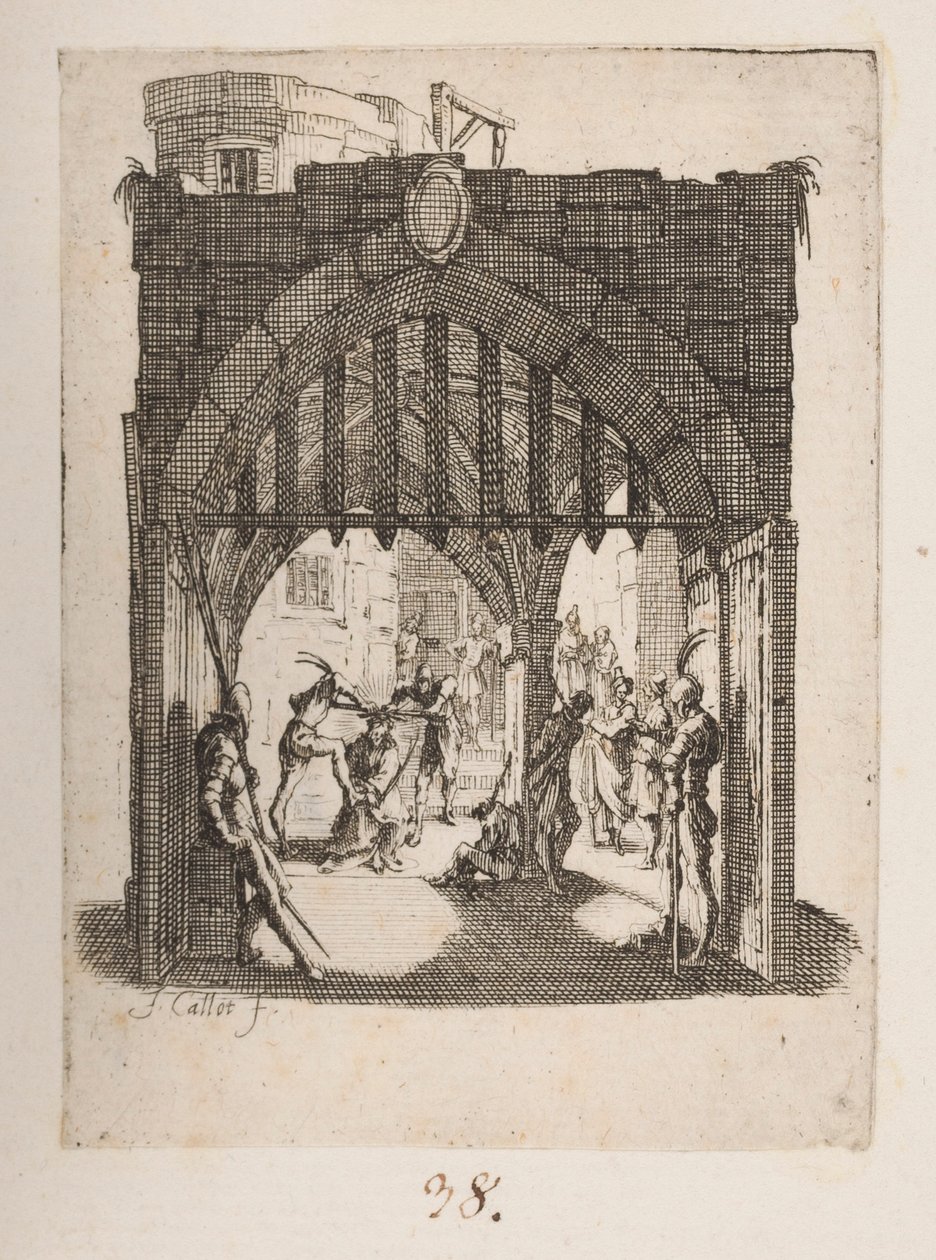 Bičování, ne. 6 z 11 od La Petite Passion od Jacques Callot
