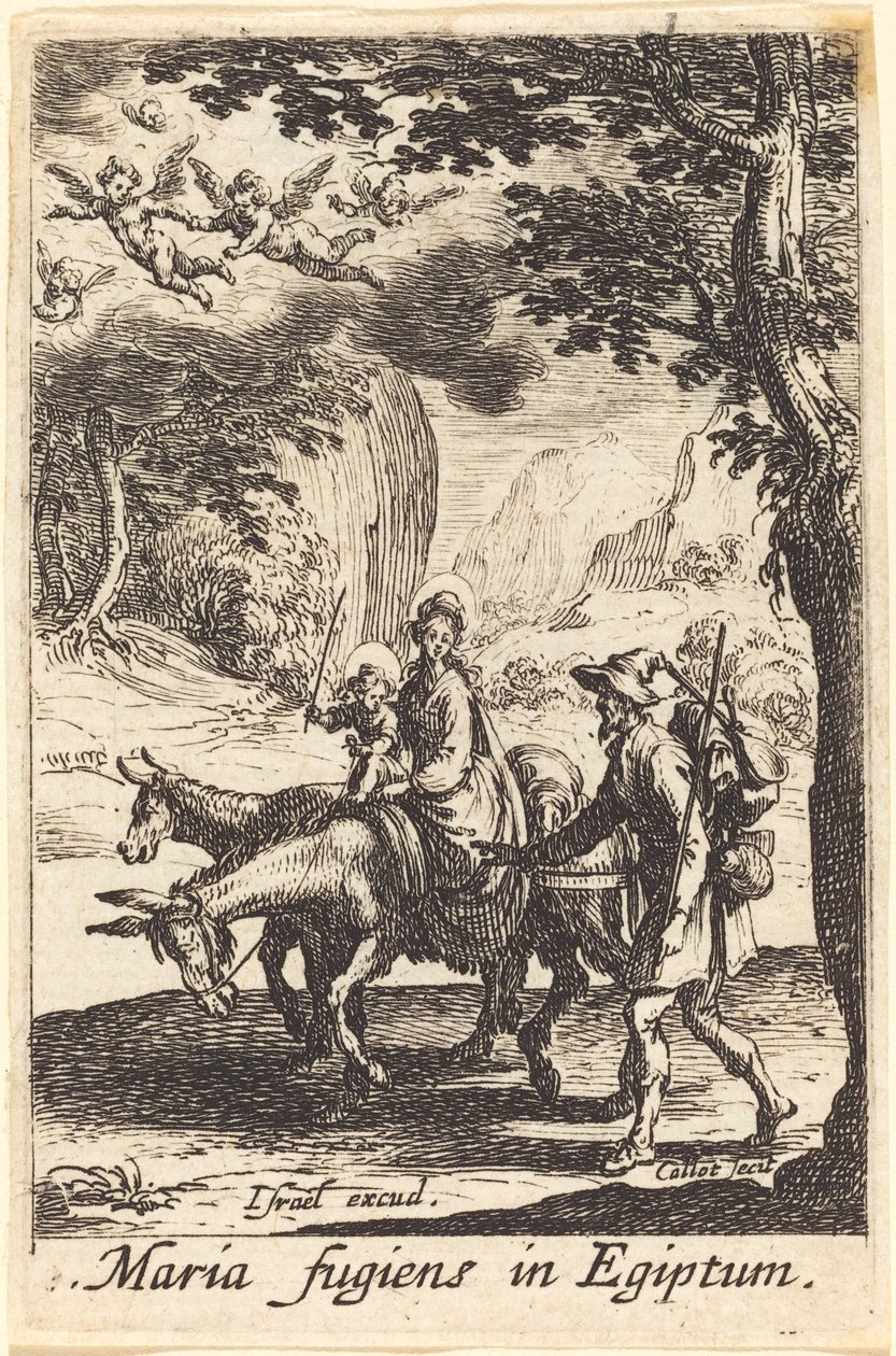 Útěk do Egypta v roce 1630 nebo později. od Jacques Callot