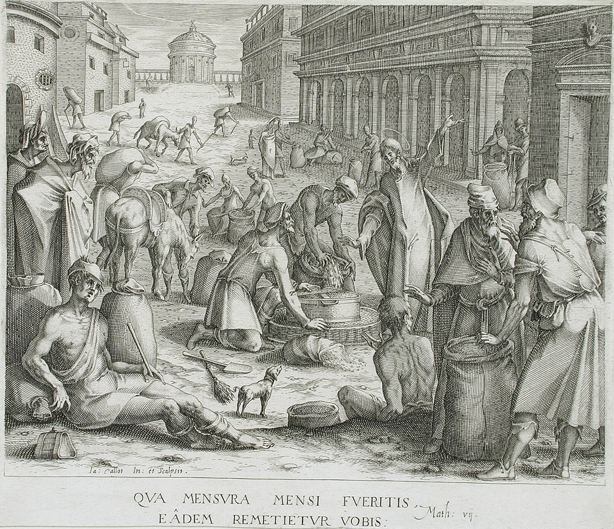 Váhy na obilí od Jacques Callot