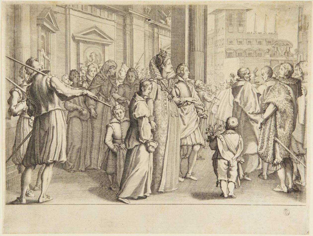 Velkovévodkyně Maria Maddalena a slavnost věna od Jacques Callot