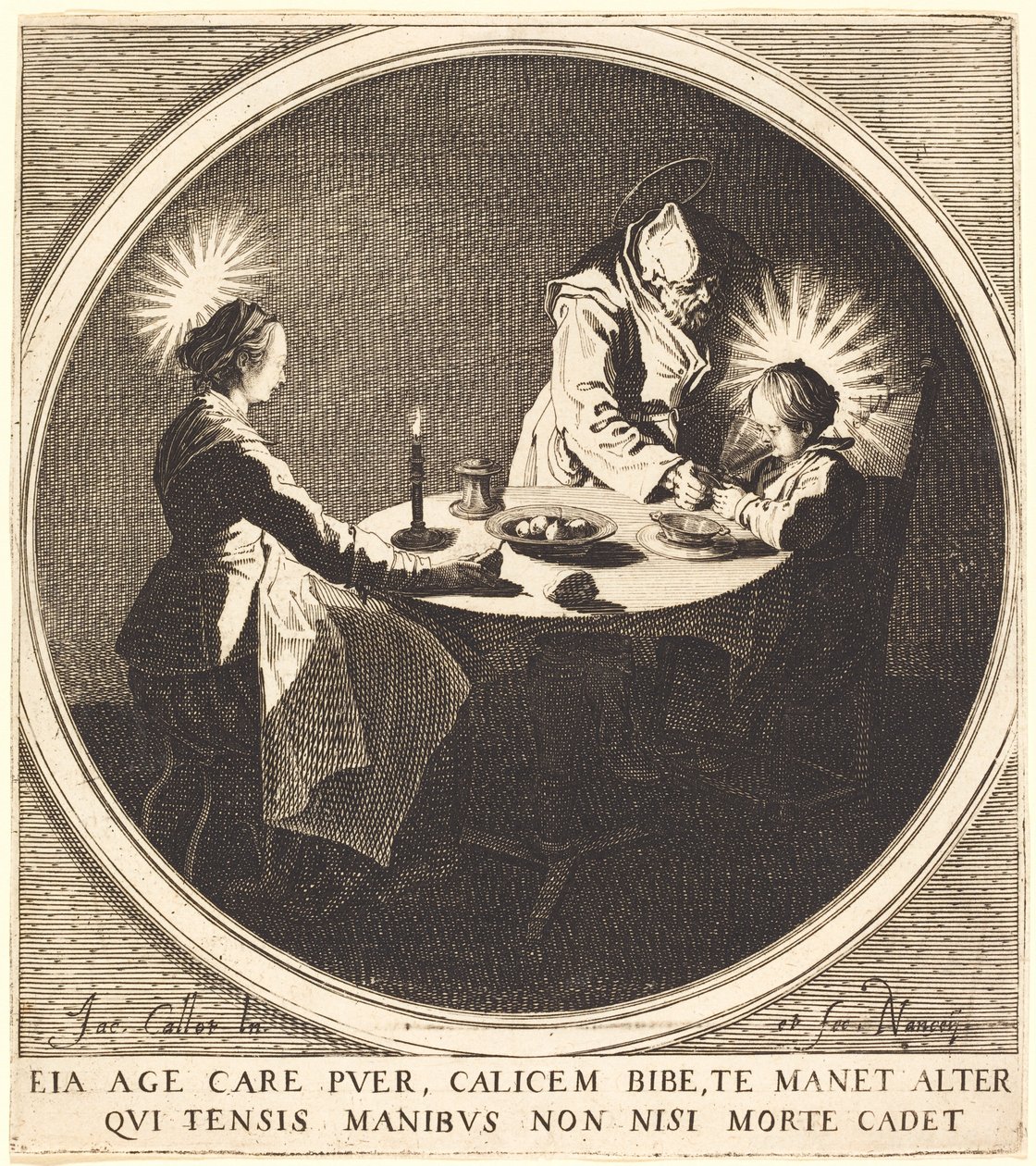 Svatá rodina u stolu od Jacques Callot