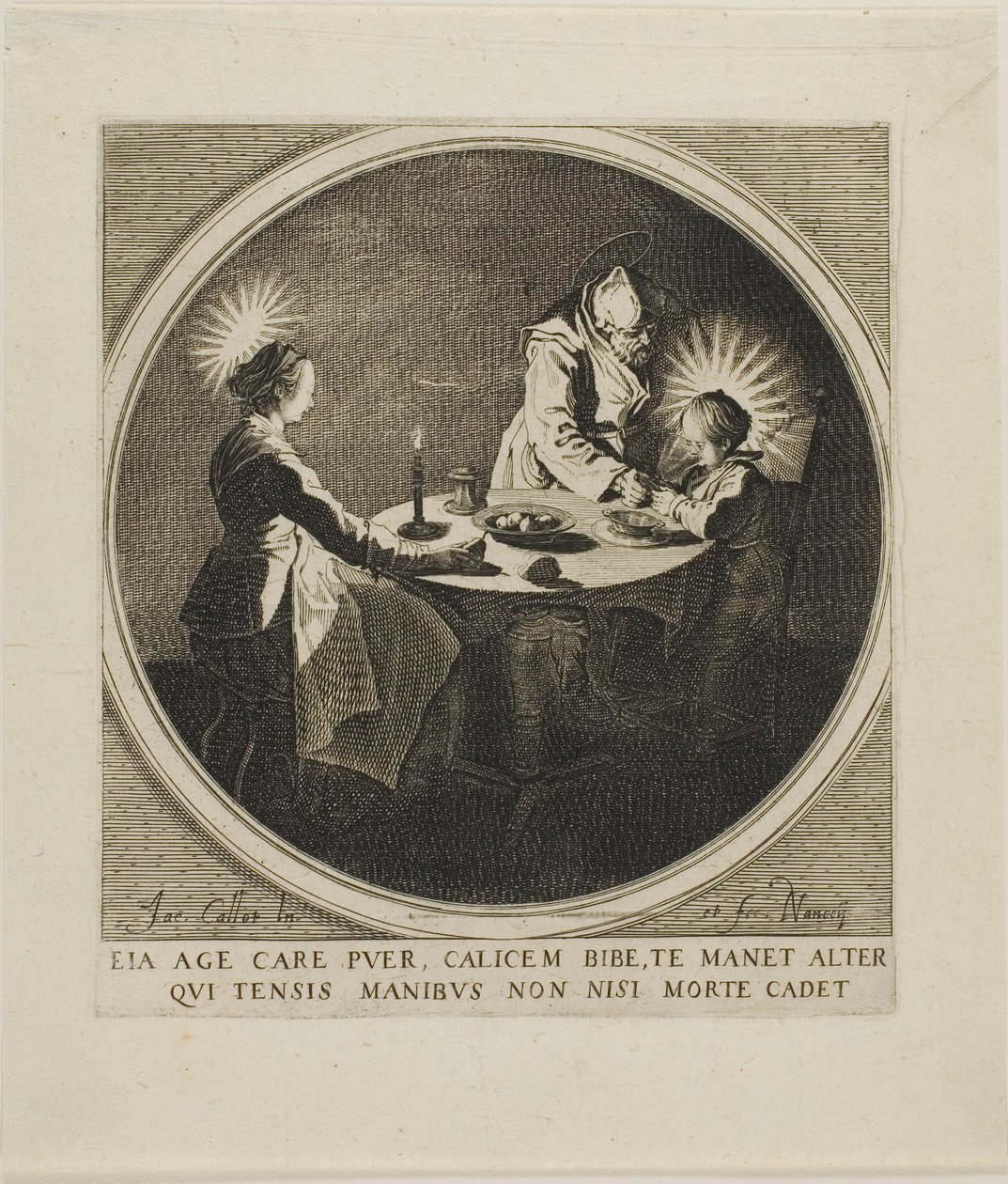 Svatá rodina u stolu od Jacques Callot