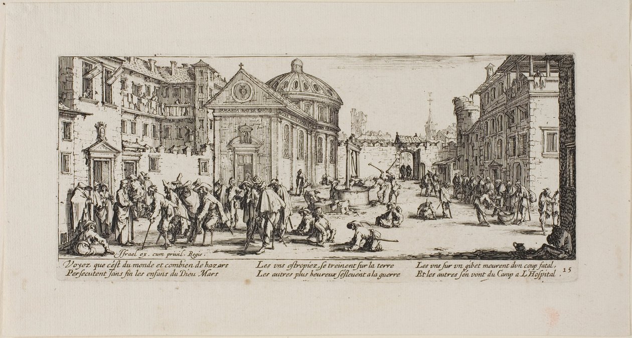 The Hospital, deska patnáct z The Miseries of War od Jacques Callot