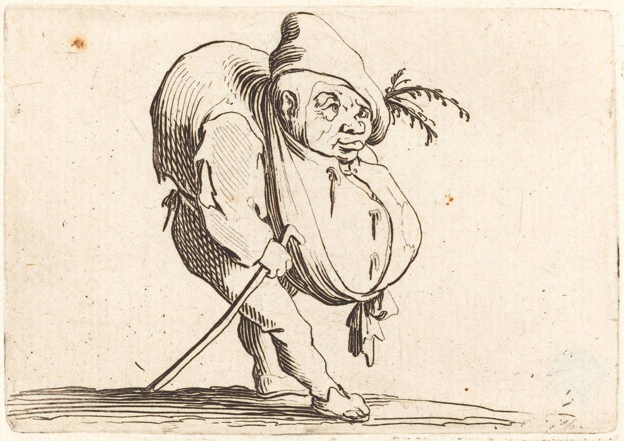 Hrbáč s holí od Jacques Callot