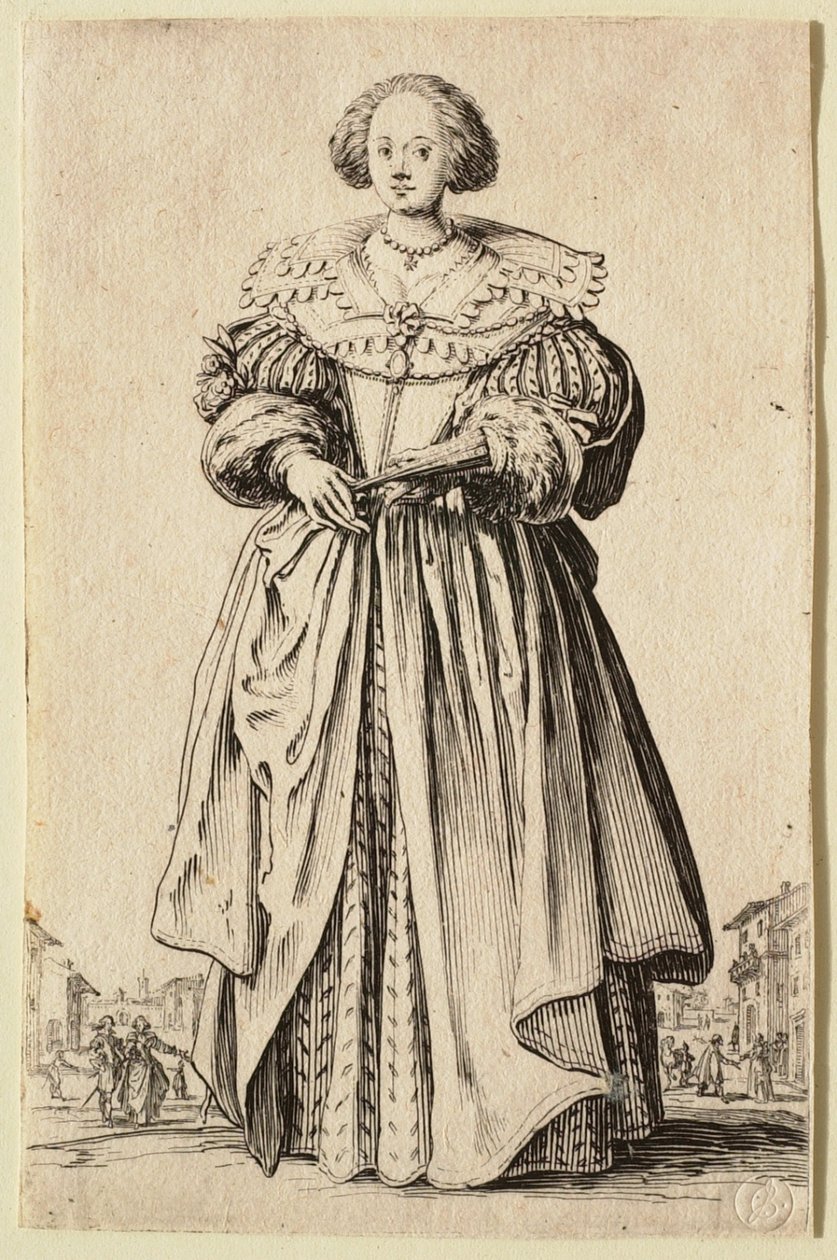 Dáma s vějířem od Jacques Callot