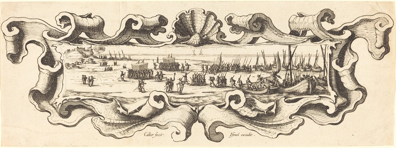 Vylodění vojsk, pravděpodobně 16281631. od Jacques Callot