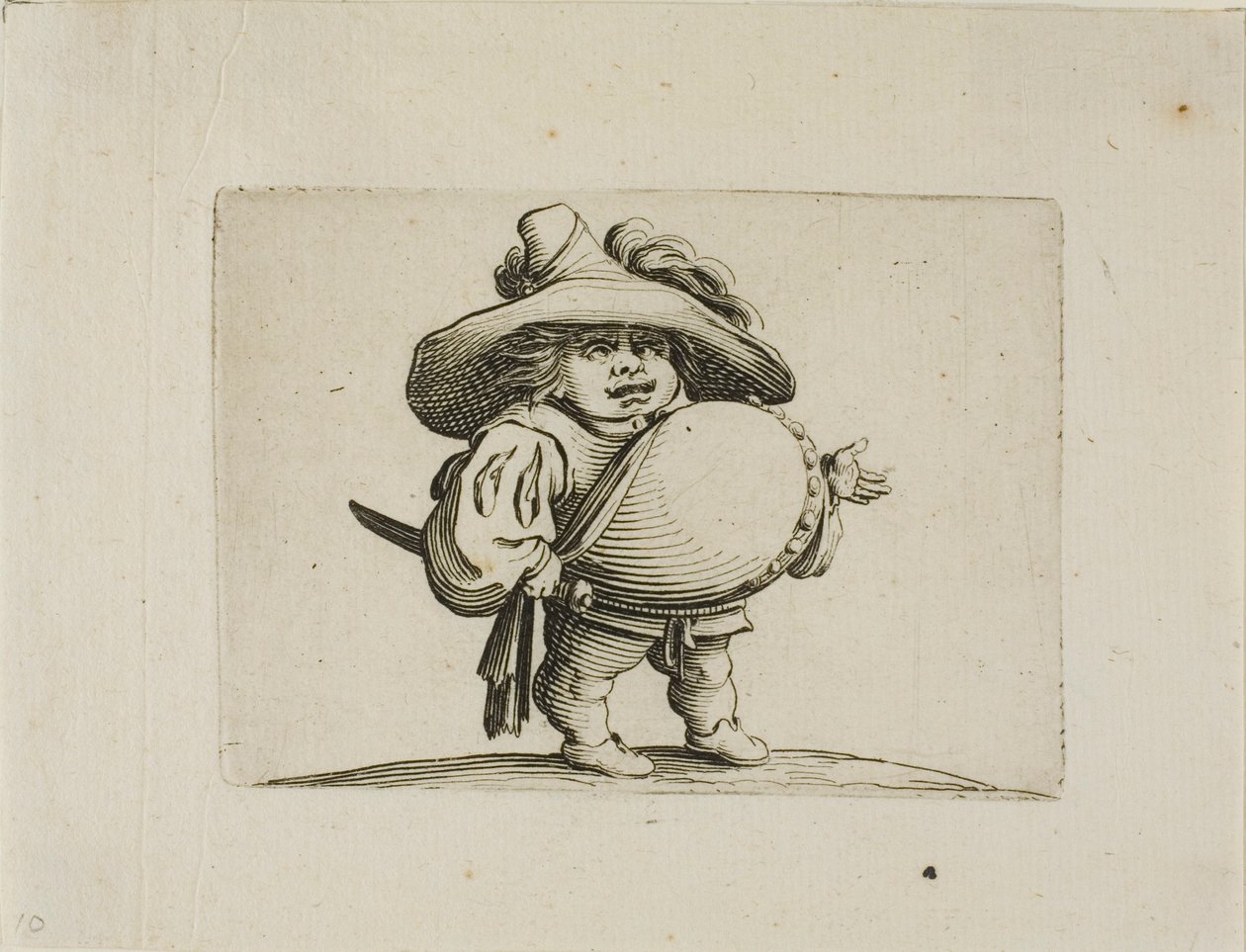 Muž s velkým břichem zdobený řadou knoflíků od Varie Figure Gobbi od Jacques Callot