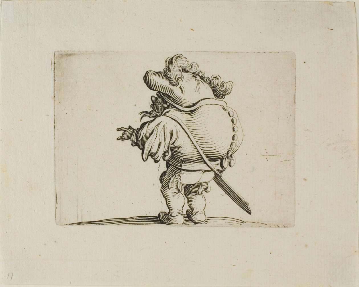 Muž s velkým břichem zdobený řadou knoflíků od Varie Figure Gobbi od Jacques Callot