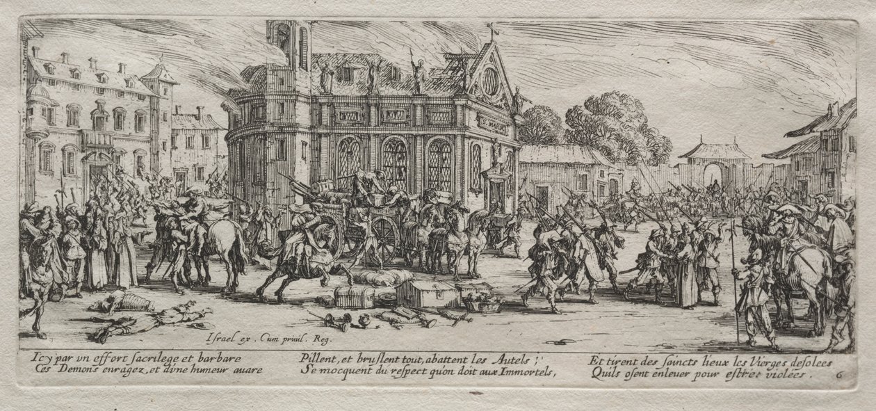 The Large Miseries of War: Devastation of a Monastery od Jacques Callot