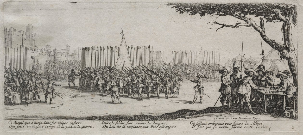 The Large Miseries of War: Enrollment of the Troops, 1633. od Jacques Callot