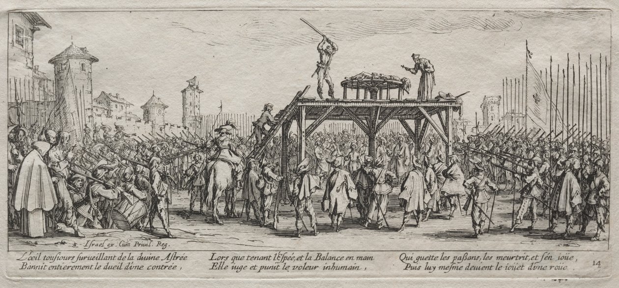 The Large Miseries of War: Execution on the Wheel od Jacques Callot